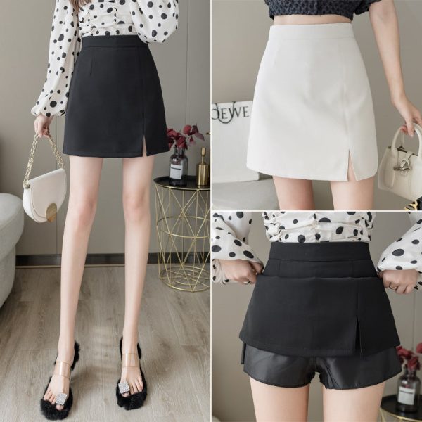 Commuter Zip Short High Waist Slit Skirt